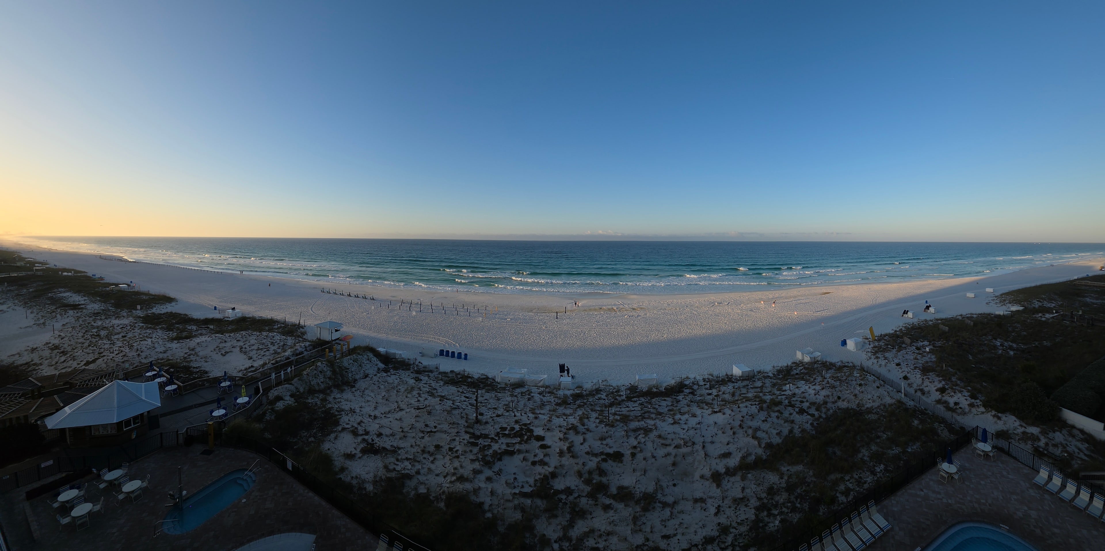 Morning Gulf panorama from Pelican Beach Resort in Destin