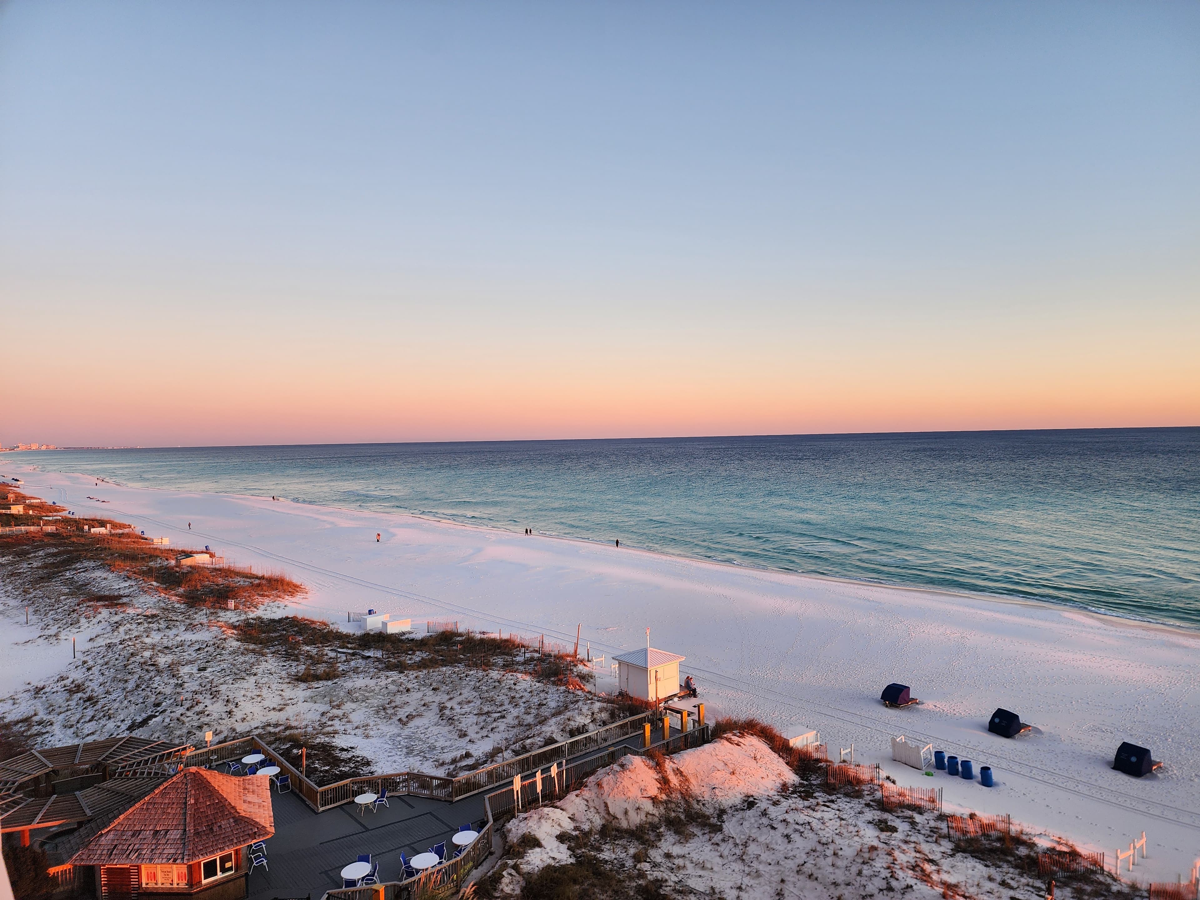 Pastel evening over the beach at Pelican Beach Resort